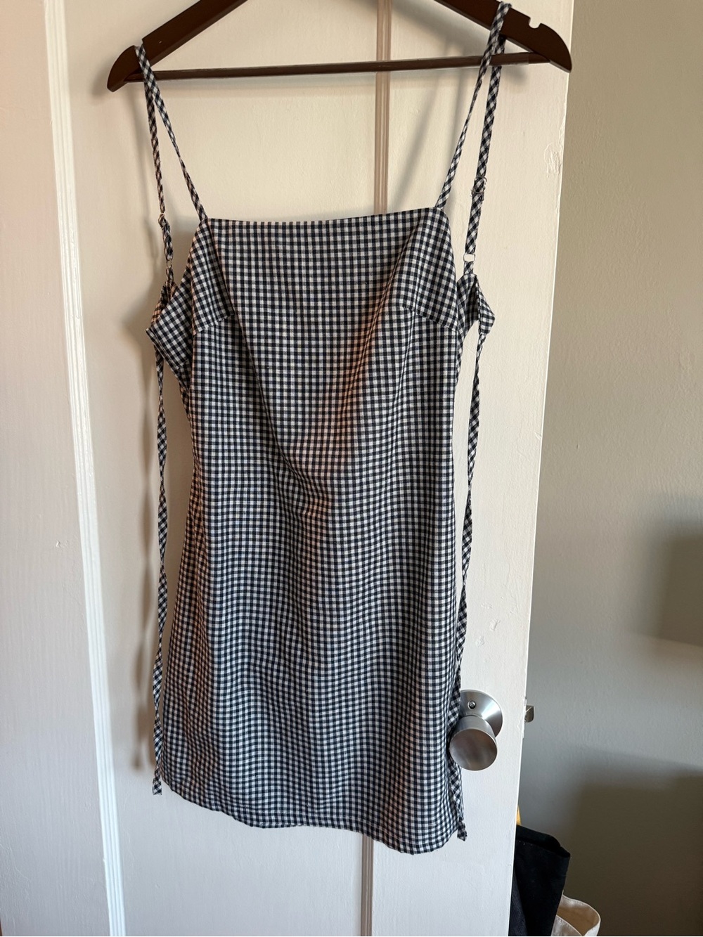 Navy and White Gingham Dress